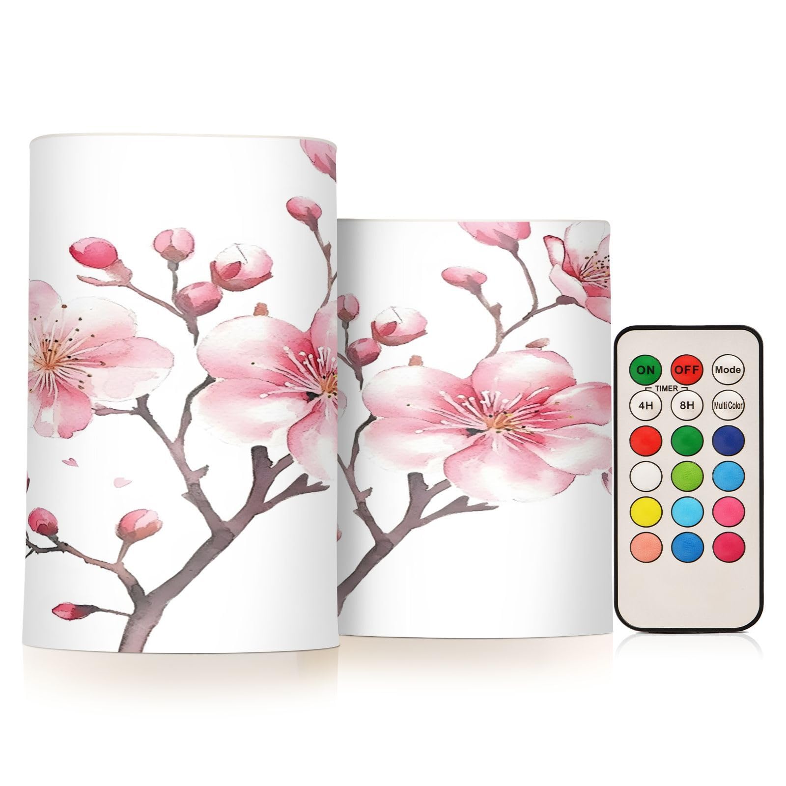 Amazon.com: MFTJYO Pink Cherry Blossom Flower Flameless Candles